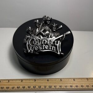 Vintage 1981 Country Western Music Silver Belt Buckle Made in USA